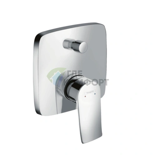 Встраиваемый смеситель для ванны Hansgrohe Metris с вакуумным переключателем, хром (31451000) - фото 1