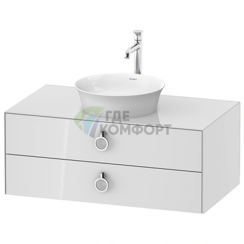 Подвесная тумбочка Duravit White Tulip с 2 ящиками, 408x1000x550 мм, белый глянец (WT499108585) - фото 1