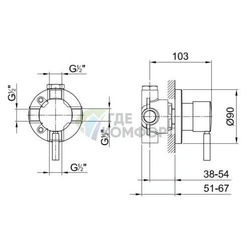 Переключатель Fantini Nostromo для двух источников 1/2 (нержавеющая сталь) (50 93 1678B) - фото 2