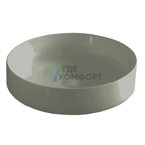 Раковина ArtCeram Cognac 48 см накладная без отверстий, цвет grigio oliva (COL002 15 00) - фото 1