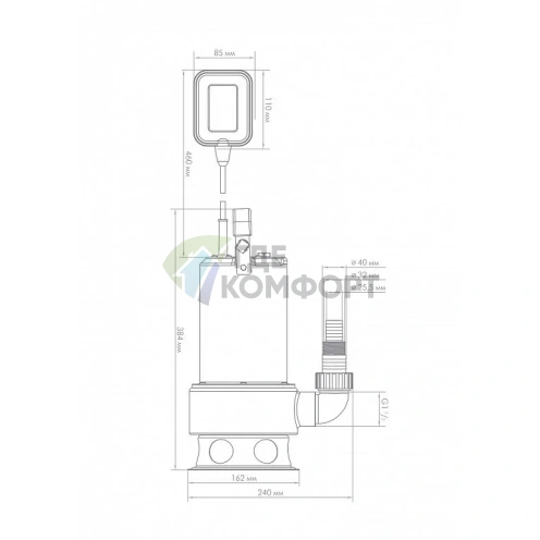 Погружной фекальный насос Джилекс ФЕКАЛЬНИК 260/10 Н (Dzhileks) - фото 2