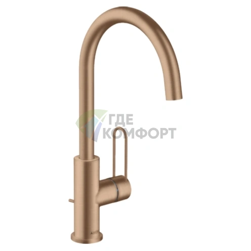 Смеситель для раковины AX Uno 240: Шлифованное красное золото (38036310) - фото 1