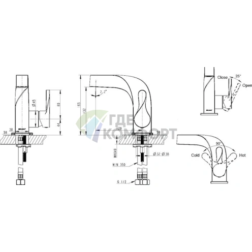 Смеситель для раковины Bravat Wave F174108C — элегантность в каждой детали - фото 6