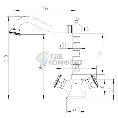 Смеситель Zorg Antic A 5003K-SL для кухонной мойки с покрытием хром - фото 2