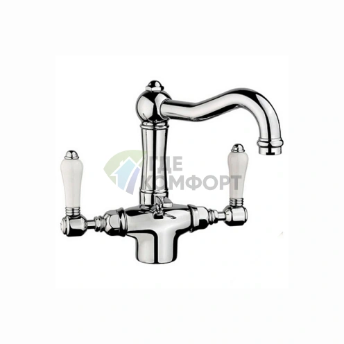 Смеситель для раковины Nicolazzi P.M.Blanc с двумя ручками и донным клапаном, хром (1432CR78) - фото 1