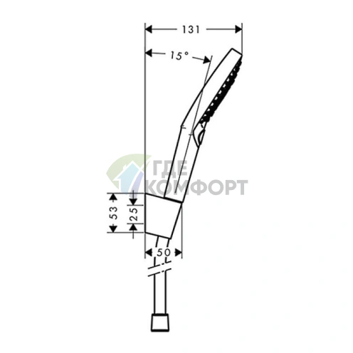 Душевой набор HG Raindance Select S с 3 режимами струи и держателем (27668000) - фото 2