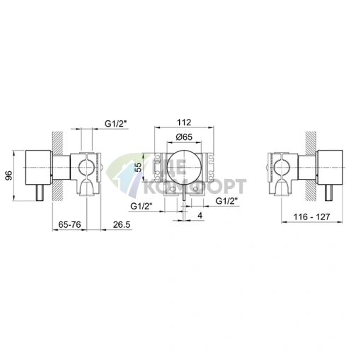 Встраиваемый смеситель для душа Fantini AF/21 Matt British Gold (1 источник) (27 P6 A563B) - фото 2