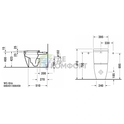 Бачок унитаза Duravit Happy D.2 с двойным смывом, белый, подключение снизу слева (934100005) - фото 2