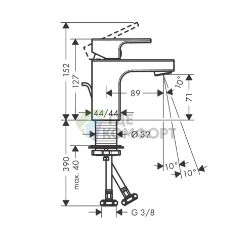 Смеситель для раковины Hansgrohe Vernis Shape матовый черный (71593670) - фото 2