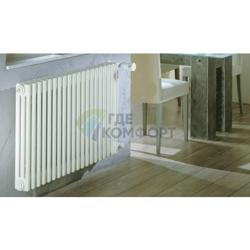 Трубчатый стальной радиатор Zehnder Charleston Z-3057/14 секций с боковым подключением N12 3/4 RAL 9016 - фото 2