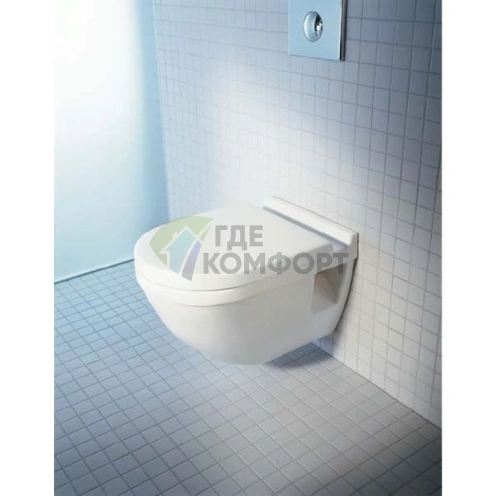 Подвесной унитаз Duravit Starck 3 с системой инсталляции (2200090000) - фото 3