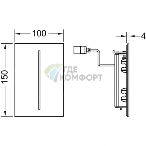 Кнопка смыва TECE filo urinal 9242050, 230 В, бежевая - фото 4