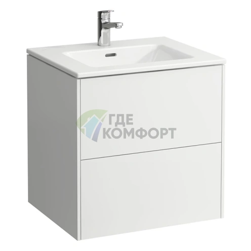 Шкафчик под раковину Laufen Pro S Slim 600: подвесной, 600×500×610 мм, 2 ящика, белый глянец (8.6496.0.261.104.1) - фото 1