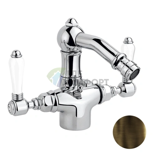 Смеситель для биде Nicolazzi P.M.Blanc двухвентильный, донный клапан, цвет «тёмная бронза» (1434DB78) - фото 1