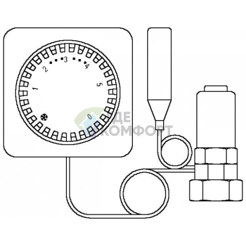 Термостат Oventrop Uni FH 1012395, с дистанционной настройкой, с нулевой отметкой, капиллярная трубка 1.5 м (Овентроп) - фото 2