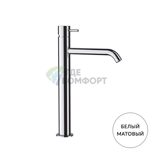 Смеситель для раковины Kerasan Nolita: компактный белый матовый с высоким изливом (922730 Bianco matt) - фото 1