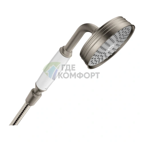 Ручной душ AX Montreux с белой рукояткой, сталь, 100 мм (16320800) - фото 1