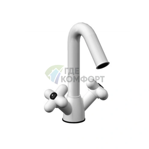 Смеситель для раковины Fantini I Balocchi с нажимным донным клапаном, белый матовый (60 29 0556F) - фото 1