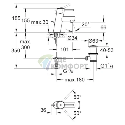 Стильный смеситель Grohe Concetto 3220410E для раковины - фото 4