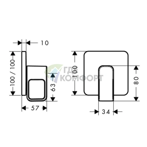 Встраиваемый запорный вентиль AX Urquiola с хромированной внешней частью (11960000) - фото 2