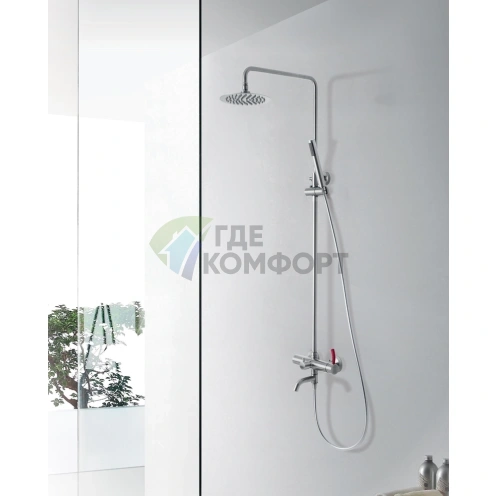 Душевая стойка Lemark Element LM5162S с верхним лейкой - фото 2