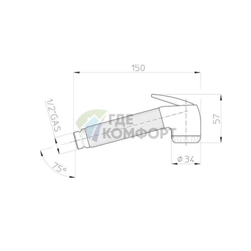 Душевая лейка BOSSINI NIKITA 34,5 мм с регулировкой подачи воды, хром (B00650.030) - фото 2