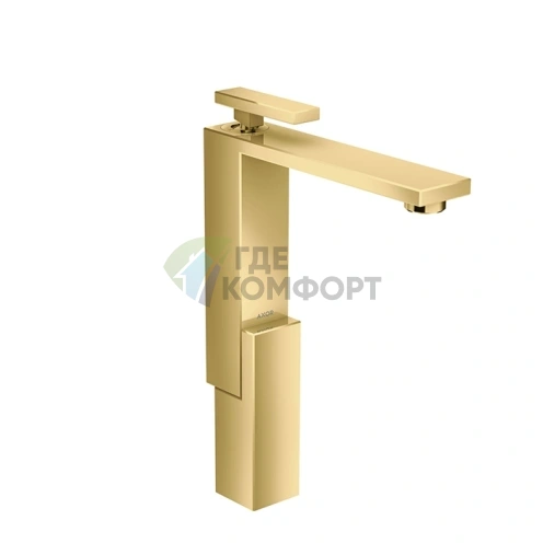 Смеситель для раковины AX Edge 280 мм, одно отверстие, с донным клапаном, полированное золото (46030990) - фото 1