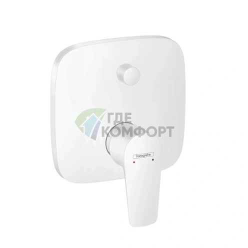 Смеситель для ванны Hansgrohe Talis E белый матовый со встроенным переключателем (71745700) - фото 1