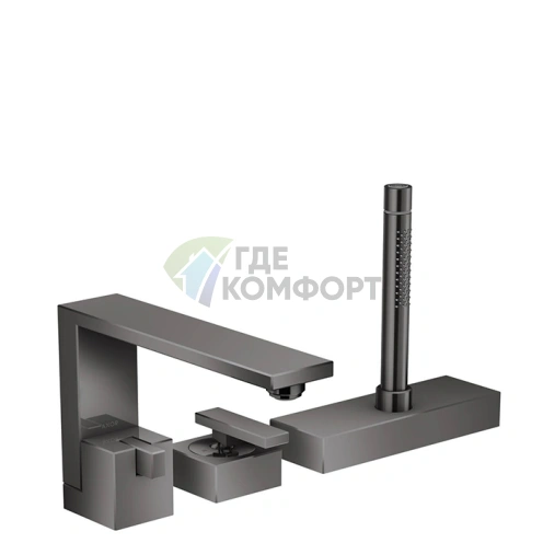 Смеситель для ванны AX Edge с ручным душем, полированный черный (46430330) - фото 1