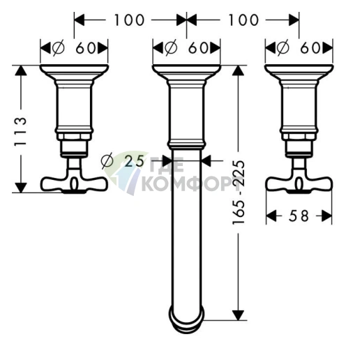 Смеситель для раковины AX Montreux в цвете шлифованная бронза (16532140) - фото 2