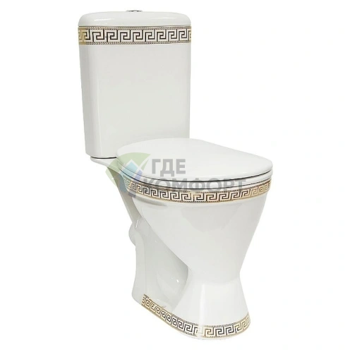 Унитаз-компакт Della Otti Versace в золотом исполнении - фото 1