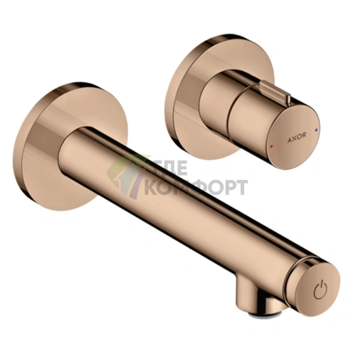 Смеситель для раковины AX Uno Select настенный в цвете полированное красное золото (45112300) - фото 1