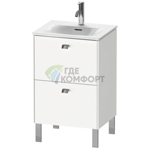 Тумба напольная под раковину Duravit Brioso с 2 ящиками, 685x520x419 мм, цвет White High Gloss (BR450902222) - фото 1