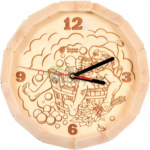Часы для бани и сауны Банные штучки 39101 В парилке в форме бочки фото 1