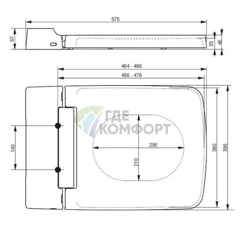 Крышка-сиденье TOTO SG TC501CVK W для подвесного унитаза CW512YR - фото 6