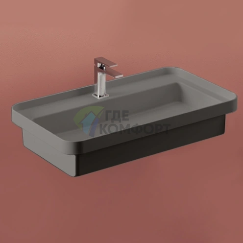 Встраиваемая раковина Artceram Fuori Scala 80×45 см без отверстия и перелива в цвете grigio oliva (TFL035 15 00 *1) - фото 1