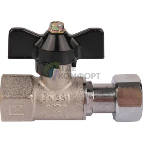 Кран шаровой с накидной гайкой ВР 1/2x1/2 с накидной гайкой, ручка бабочка Stout - фото 4