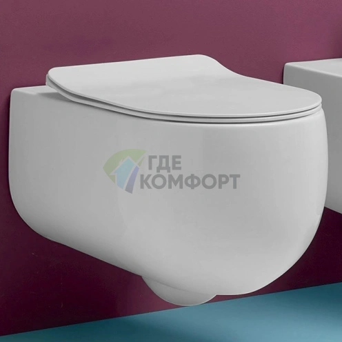 Унитаз подвесной безободковый Kerasan Flo NEW 54 см белый матовый (311130) - фото 1