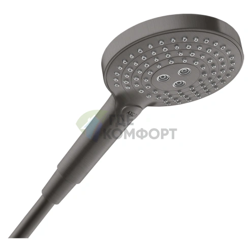 Ручной душ AX 120 3je: Элегантный шлифованный черный хром и экономный расход 15 л/мин (26050340) - фото 1