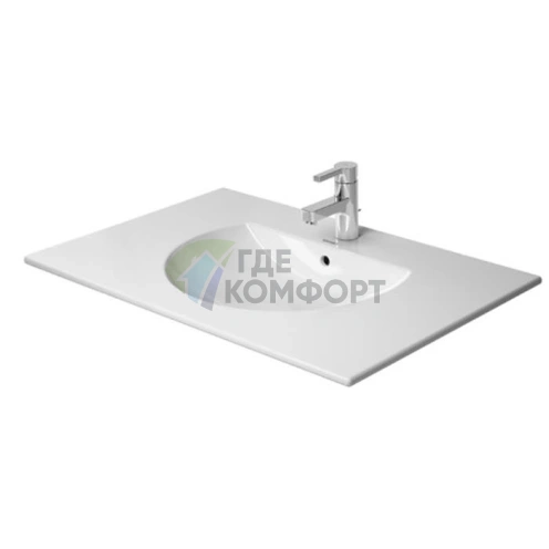 Раковина Duravit Darling New для мебели с переливом и 3 отверстиями под смеситель 830x545 мм белого цвета (499830030) - фото 3