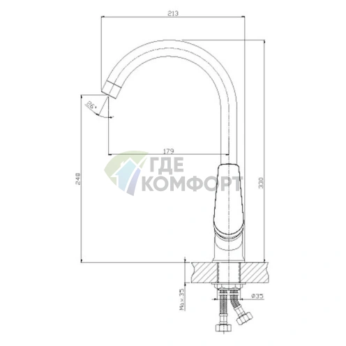 Смеситель для кухни Rossinka S S35-23 - фото 2
