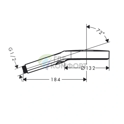 Ручной душ HG Rainfinity 130 3jet с EcoSmart в шлифованном черном хроме (26865340) - фото 2