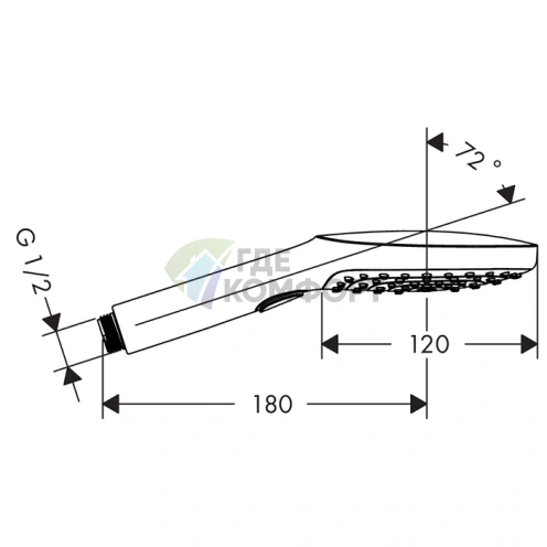 Ручной душ HG Raindance Select E, 120 мм, 1jet, шлифованный черный хром (26520340) - фото 2