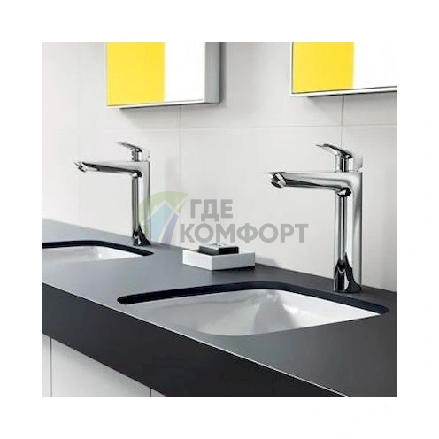 Стильный настенный смеситель Hansgrohe Logis для раковины - фото 3