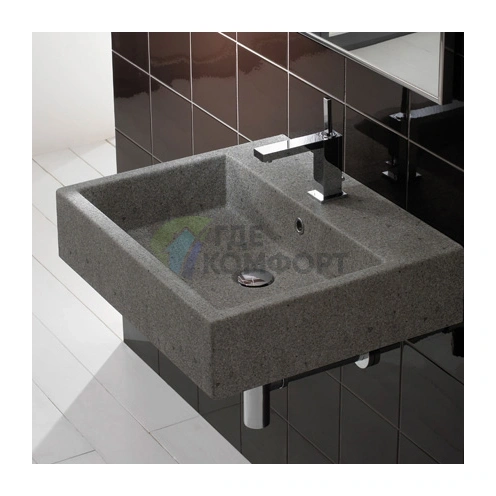 Подвесная раковина Globo Le Pietre 60×50 см, цвет серый туф - фото 1