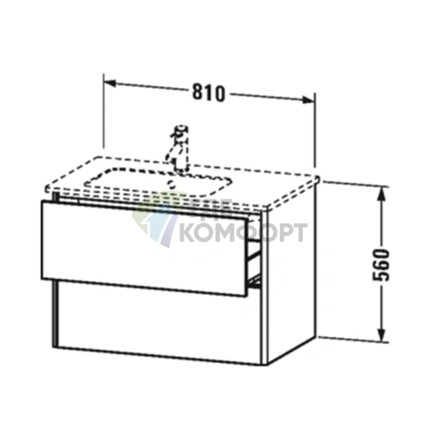 База под раковину Duravit XSquare подвесная белая глянцевая с двумя выдвижными ящиками 810x478x560 мм (XS417602222) - фото 2