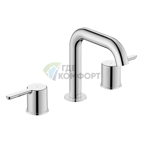 Смеситель для раковины Duravit C.1 на 3 отверстия, излив 140 мм, хром (C11060003010) - фото 1