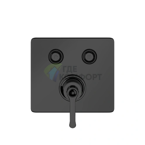 GESSI HI-FI ECLECTIC Смеситель для душа настенный встраиваемый однорычажный с 2 запорными кнопками цвет Black XL (65242#299) - фото 1