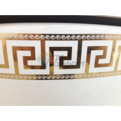 Подвесной унитаз Creavit TP325 Versace в золотом исполнении - фото 2