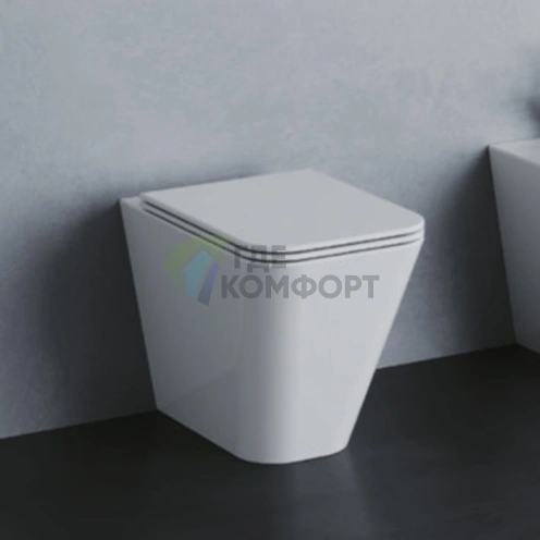 Унитаз напольный AZZURRA BUILD 55х36х42 см с универсальным сливом и крепежами, белый (BUVCTTE00000BI) - фото 1